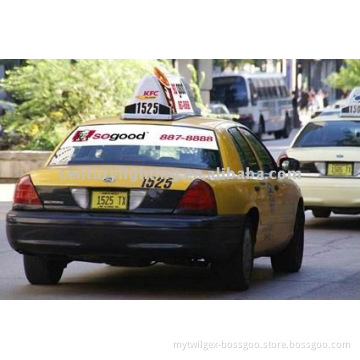 taxi advertising sign